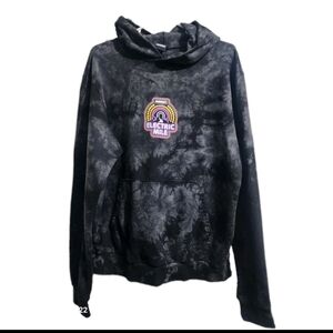 Insomniac Electric Mile Men Graphic Tie Dye Hoodie Black Festival Size M